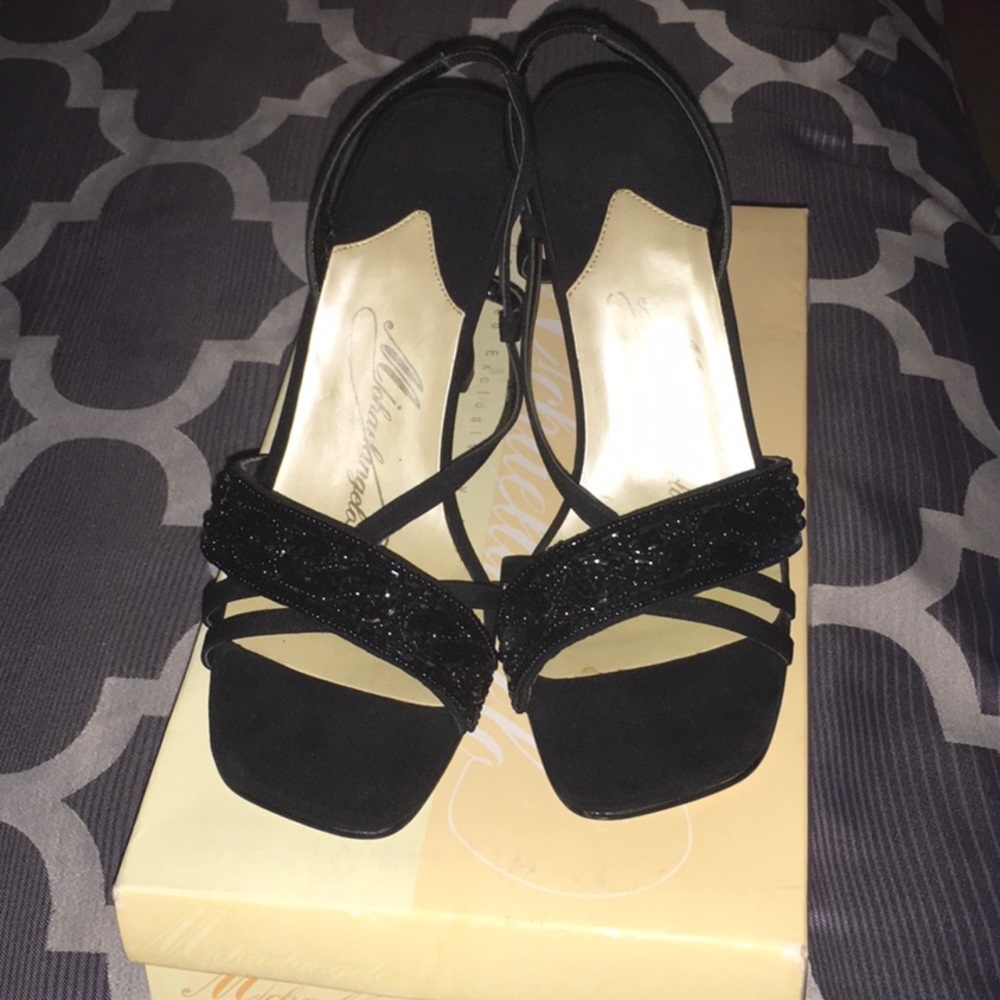 Black Beaded Sandals